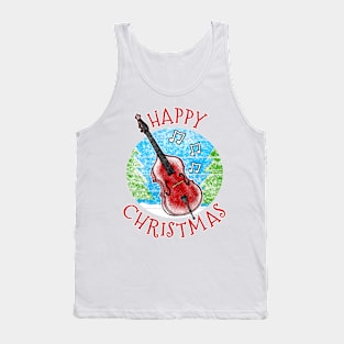 Christmas Double Bass Bassist Musician Xmas 2022 Tank Top